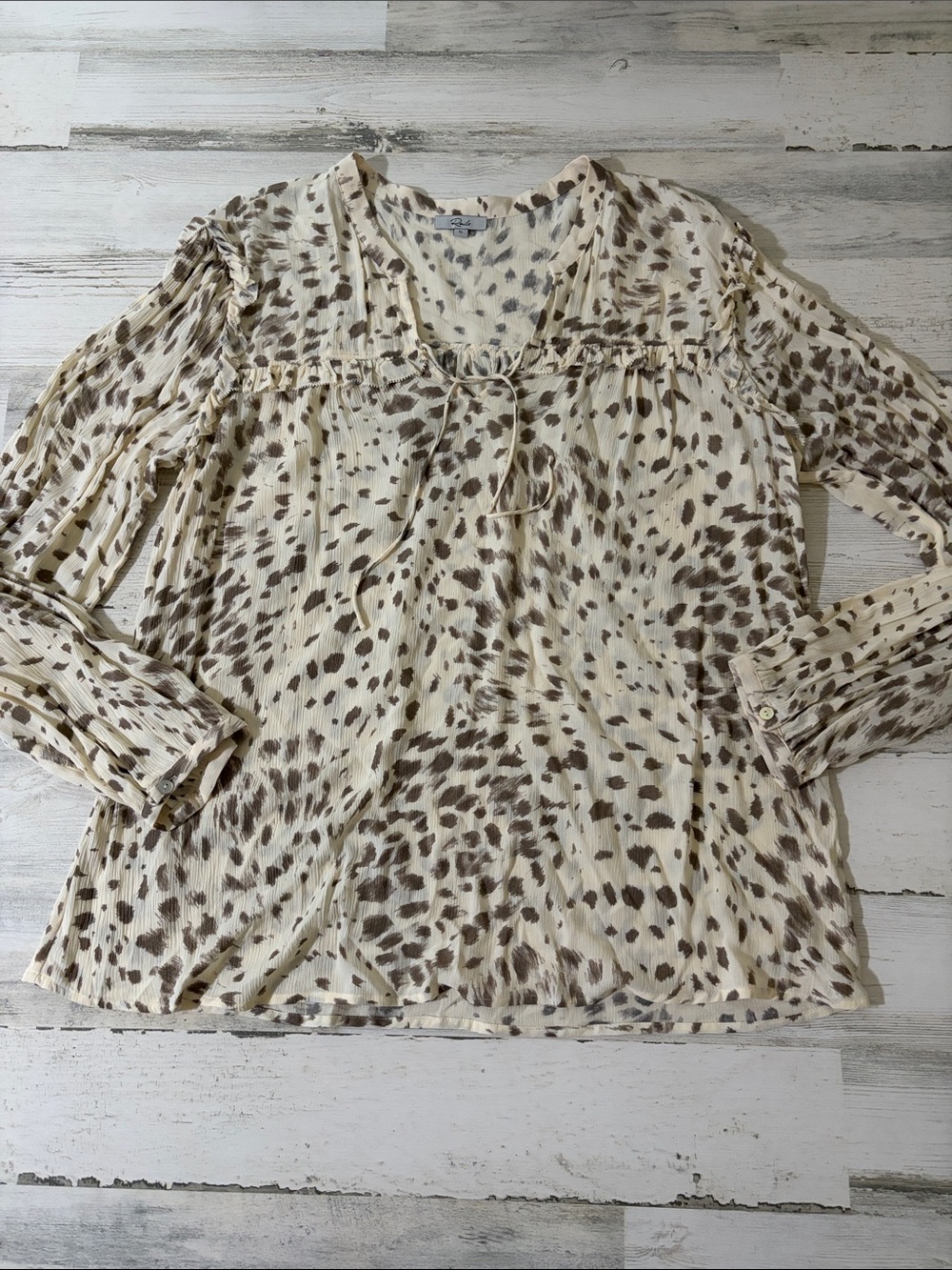Rails Lydia Puma Animal Print Blouse Size XL - Picture 2 of 11